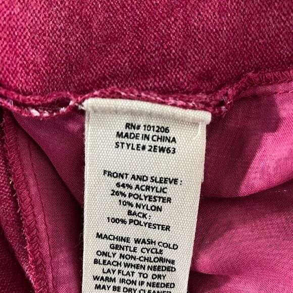 Soft Surroundings Pattern Back Cardigan Large Paisley Pink Raspberry NWT CJ-1658 - Picture 11 of 11